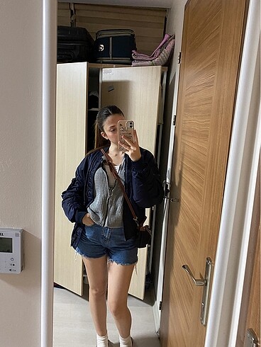 bershka lacivert bomber ceket