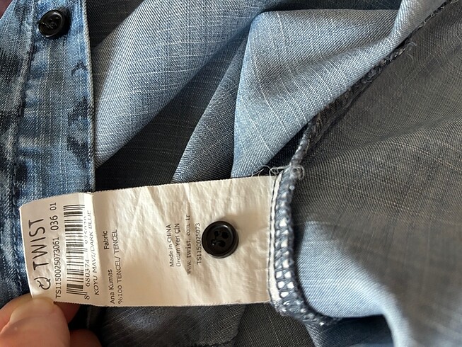 36 Beden mavi Renk Twist Gömlek