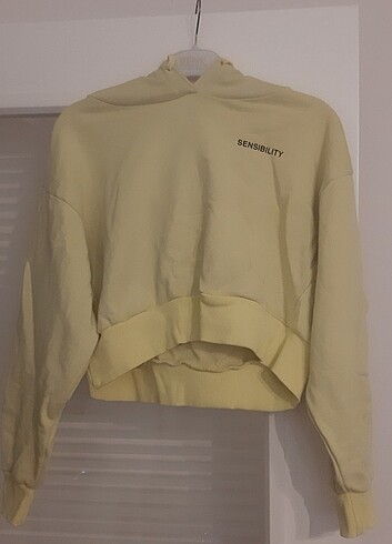 xs Beden koton marka sarı renk uzun kol crop