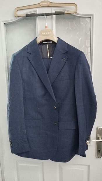 Ds damat kare çizgili lacivert takım elbise 56-52-50-54-54 beden