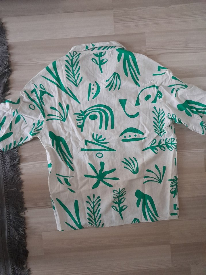 Yeşil Desenli Plaj Gömleği - Görsel 3