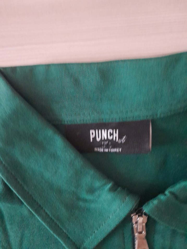 Yeşil Fermuarlı Erkek Oversize Polo Tişört - Görsel 3