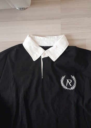 Siyah Erkek Polo Yaka Oversize Tişört - Görsel 2