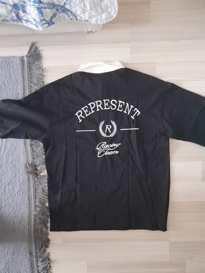 Siyah Erkek Polo Yaka Oversize Tişört - Görsel 3