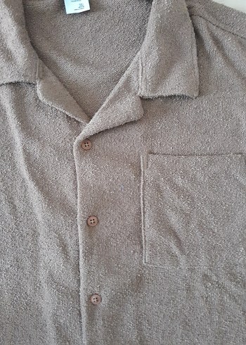 Erkek Kahverengi Kadife Gömlek - Görsel 3