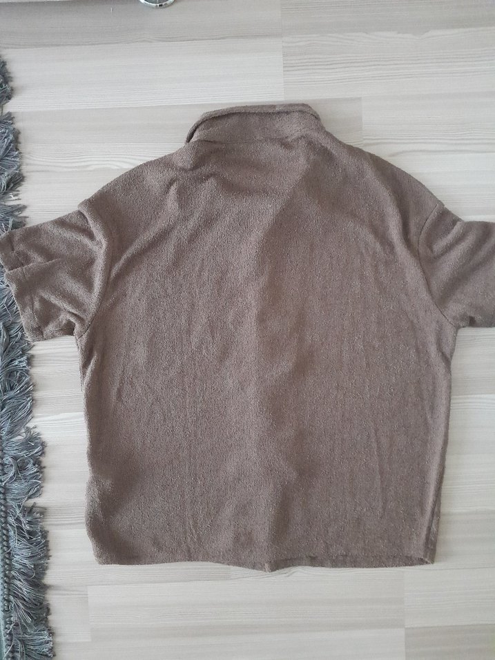 Erkek Kahverengi Kadife Gömlek - Görsel 4