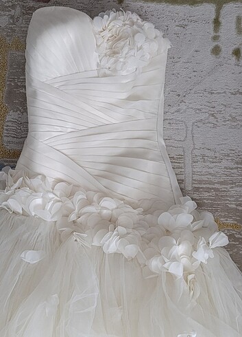 bayan gelinlik tüllü cicek - Görsel 5