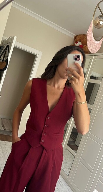 s Beden Borda Yelek Pantolon Takım