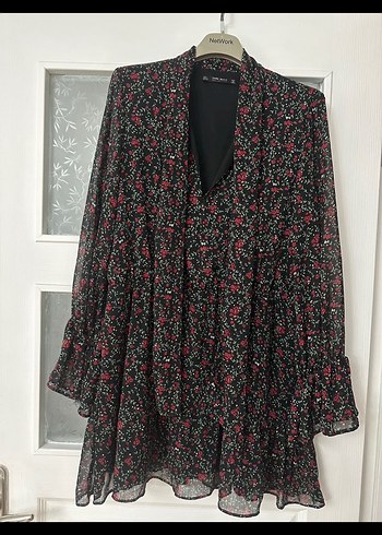 Zara çiçekli kadın elbise