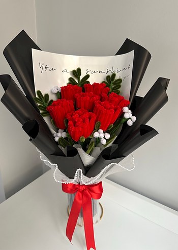 Solmayan 7 adet gül buketi - Görsel 3