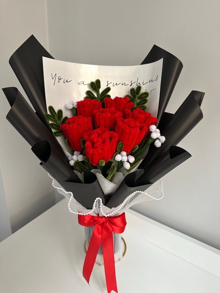 Solmayan 7 adet gül buketi - Görsel 3