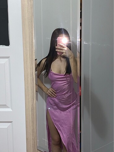 xs Beden pembe Renk Bershka Elbise