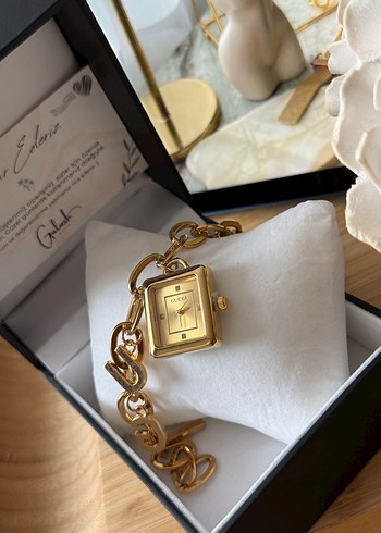 Zincir Detaylı Altın Renk GUCCİ Kadın Bileklik saat - Görsel 3