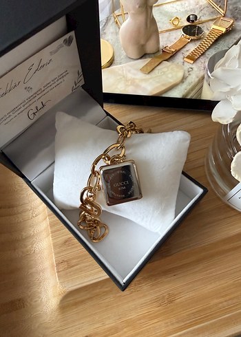 Zincir Detaylı Altın Renk GUCCİ Kadın Bileklik saat - Görsel 4