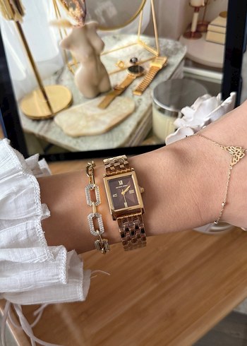 Parlak Altın MICHAEL KORS Zincir Detaylı Kadın Kol Saati - Görsel 3