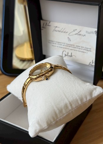 Zarif Taş Detaylı CARTİER Altın Renk Kadın Saati - Görsel 2