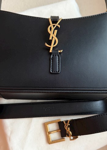 YSL Siyah Deri Kadın Çanta Kemer - Görsel 7