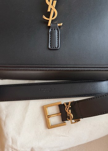 YSL Siyah Deri Kadın Çanta Kemer - Görsel 8