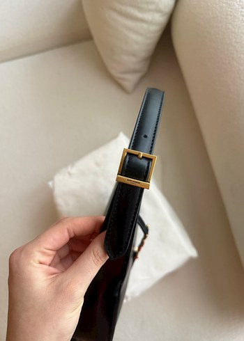 YSL Siyah Deri Kadın Çanta Kemer - Görsel 2