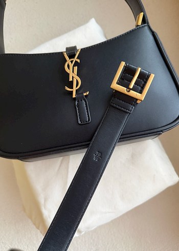 YSL Siyah Deri Kadın Çanta Kemer - Görsel 6