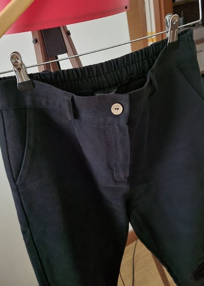 Siyah keten pantolon - Görsel 2