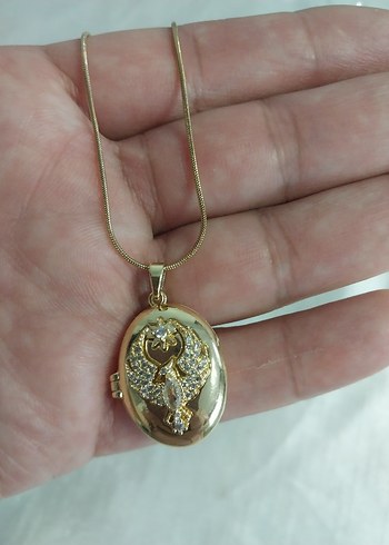 Gold Zincir Detaylı Midi Vintage Kolye