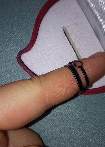  Beden Siyah Minimalist Kadın Yüzük