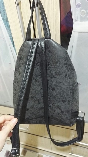 diğer Beden gri Renk Deri görünümlü sırt çantası 
