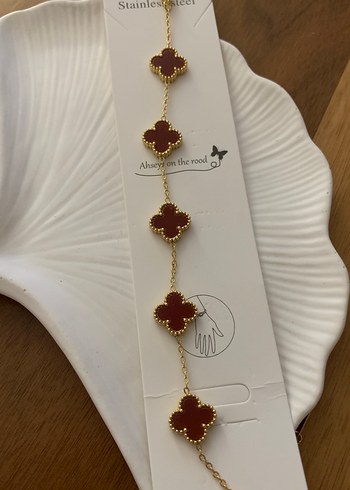 Bordo Zincir Detaylı Kadın Bileklik