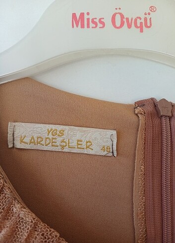 48 Beden camel Renk Abiye elbise