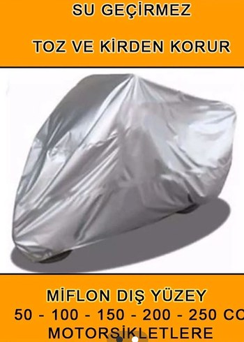 Gri Motorsiklet Koruyucu Örtü Su Geçirmez