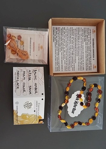 Accessorize Baltık Damla Kehribar Bebek Diş Kolyesi