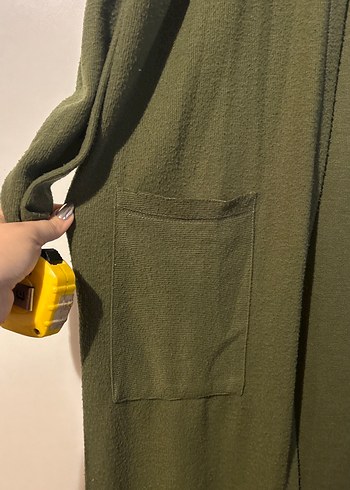 Kadın Haki Uzun Kollu Salaş Uzun Boy Sabahlık - Görsel 4