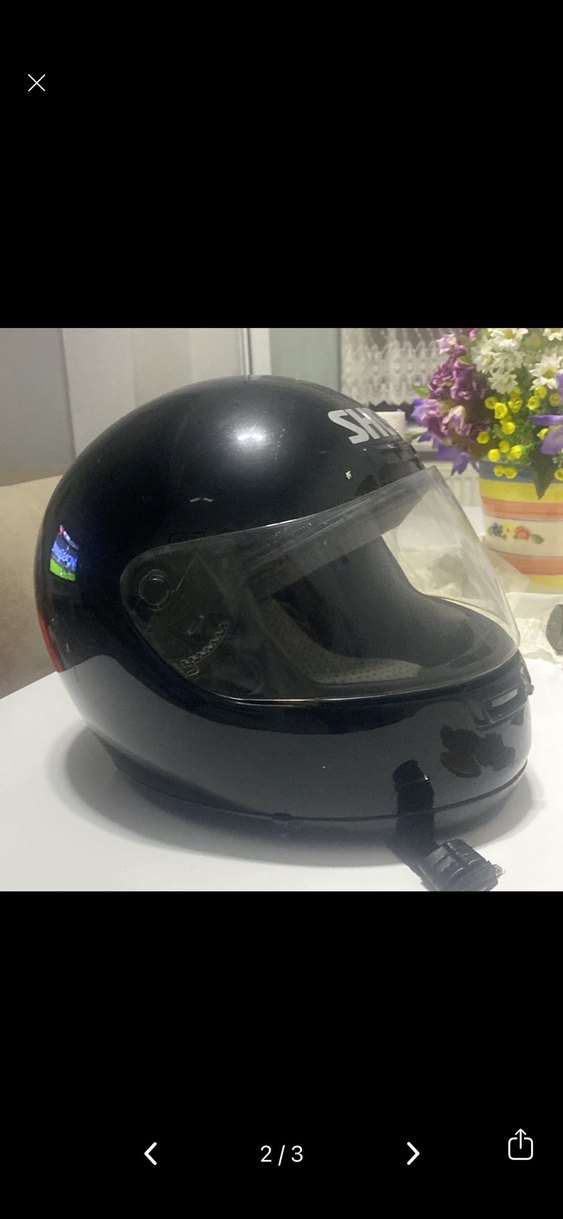 Parlak Siyah Biker Motosiklet Kaskı - Görsel 2