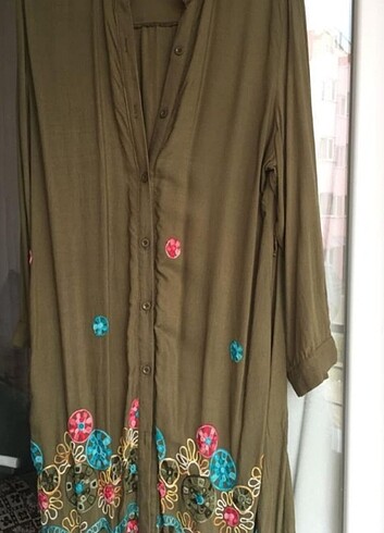 xl Beden haki Renk YLS Haki işlemeli tunik