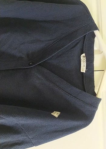 Düğmeli Lacivert V Yaka Kadın Hırka - Görsel 4