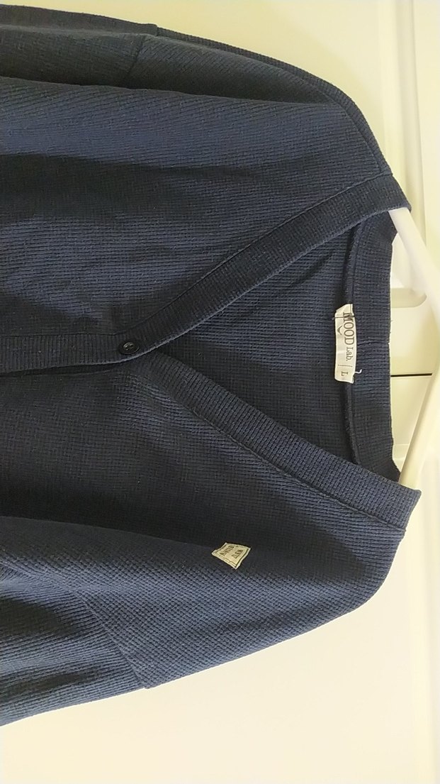 Düğmeli Lacivert V Yaka Kadın Hırka - Görsel 4