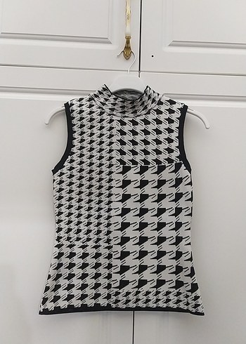 Kadın Gri Kolsuz Dik Yaka Triko Süveter - Görsel 2