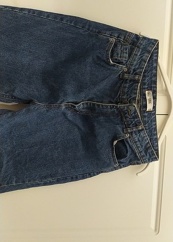 Kadın Mavi Midi yüksek bel Denim kesik paça pantolon - Görsel 3