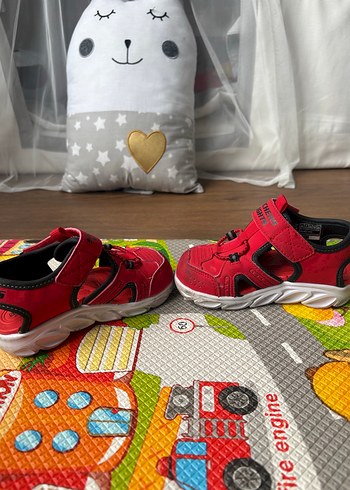 Erkek Çocuk Kırmızı Skechers Işıklı Sandalet - Görsel 7