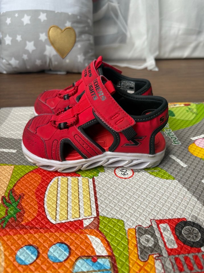 Erkek Çocuk Kırmızı Skechers Işıklı Sandalet - Görsel 3
