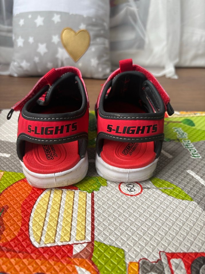 Erkek Çocuk Kırmızı Skechers Işıklı Sandalet - Görsel 4