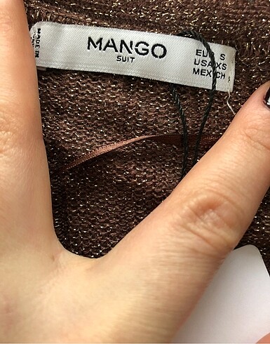 s Beden kahverengi Renk Orjinal mango triko