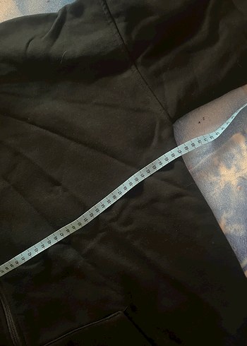 Büyük beden esnek kumaş 3 iplik siyah fermuarlı hırka - Görsel 6