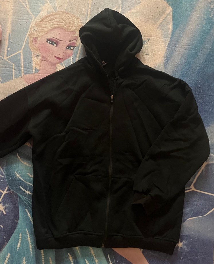 Büyük beden esnek kumaş 3 iplik siyah fermuarlı hırka - Görsel 2