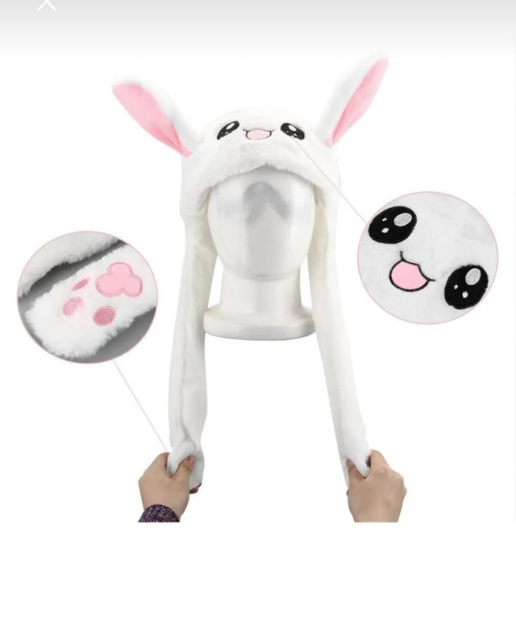 Işıklı Beyaz Tavşan Kulaklı Çocuk Bere - Görsel 2