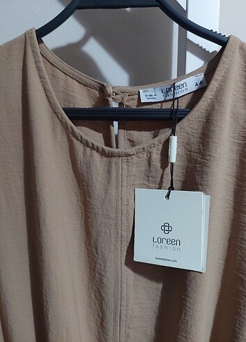 44 Beden camel Renk Elbise