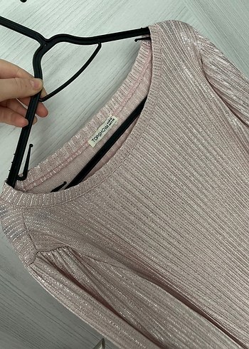 Pembe Pilili Uzun Kollu Keten Bluz - Görsel 8