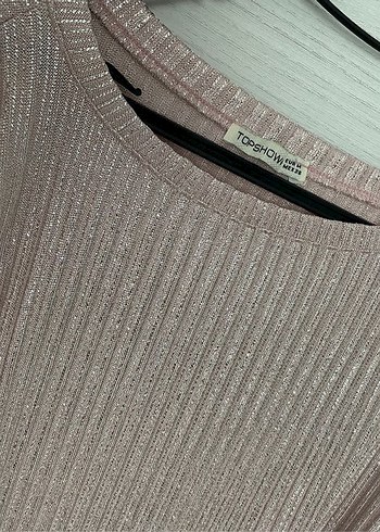 Pembe Pilili Uzun Kollu Keten Bluz - Görsel 4