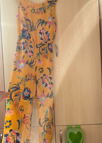 Sarı Desenli Bohem Kadın Tulum - Görsel 2